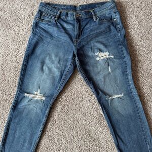 A.N.A Blue Distressed Boyfriend Jeans